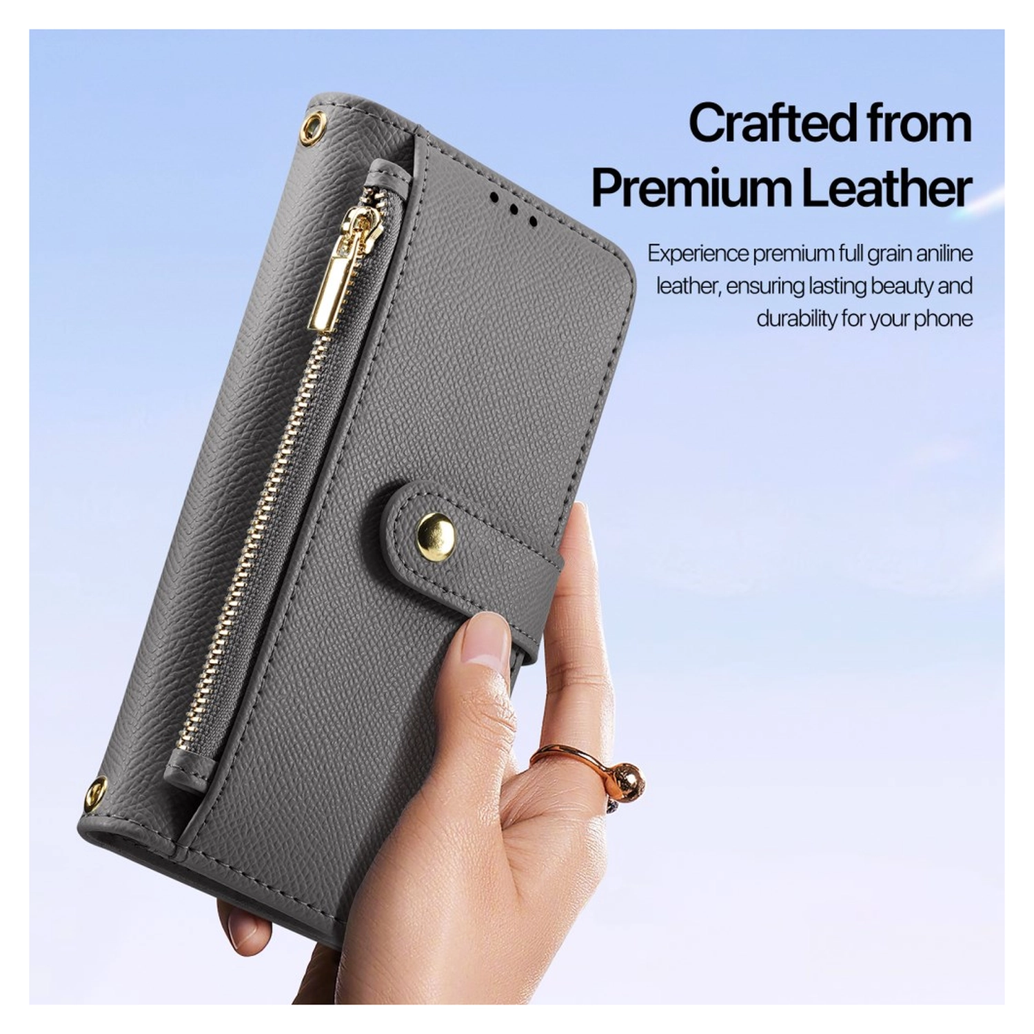 Dux Ducis Lawa iPhone 17 Pro Max Hoesje 2-in-1 Wallet Book Case MagSafe Grijs afbeelding 11