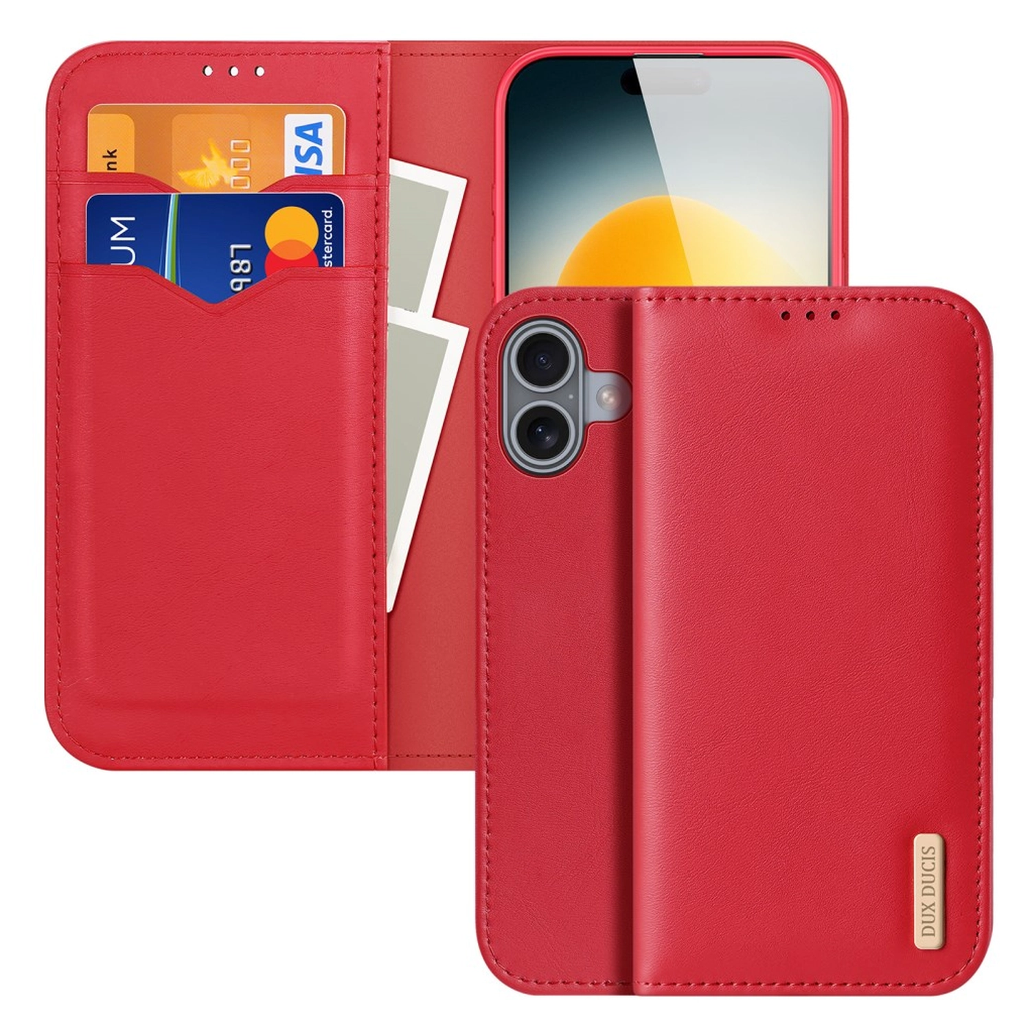 Dux Ducis Hivo Apple iPhone 17 Hoesje RFID Book Case Rood afbeelding 1