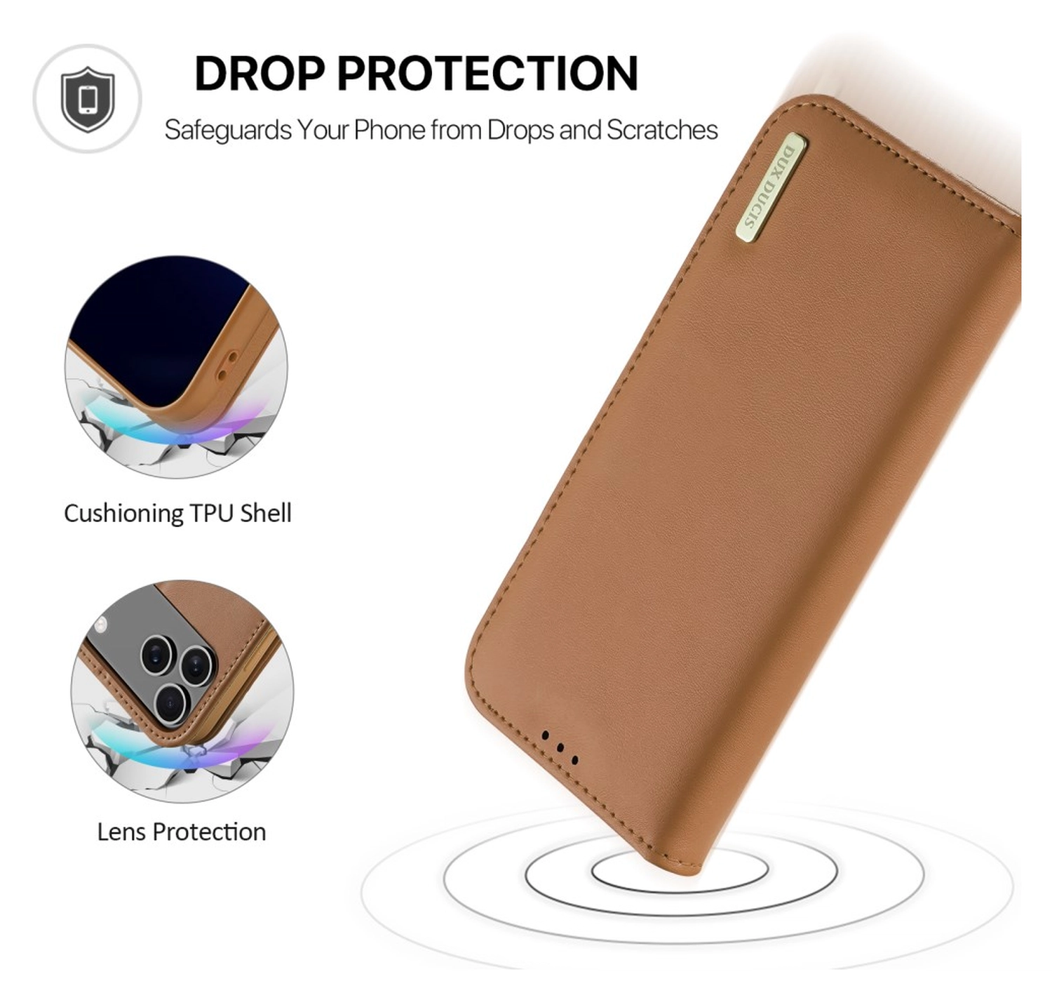 Dux Ducis Hivo Apple iPhone 17 Pro Hoesje RFID Book Case Bruin afbeelding 5