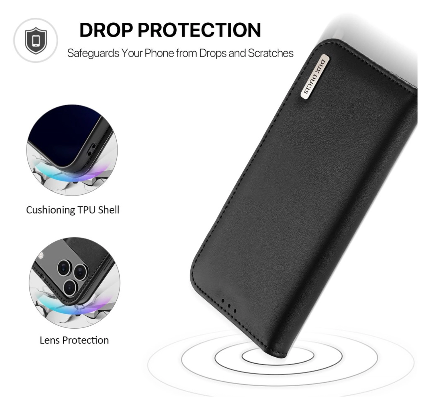 Dux Ducis Hivo Apple iPhone 17 Pro Max Hoesje RFID Book Case Zwart afbeelding 5