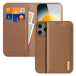 Dux Ducis Hivo Apple iPhone 17 Pro Max Hoesje RFID Book Case Bruin afbeelding