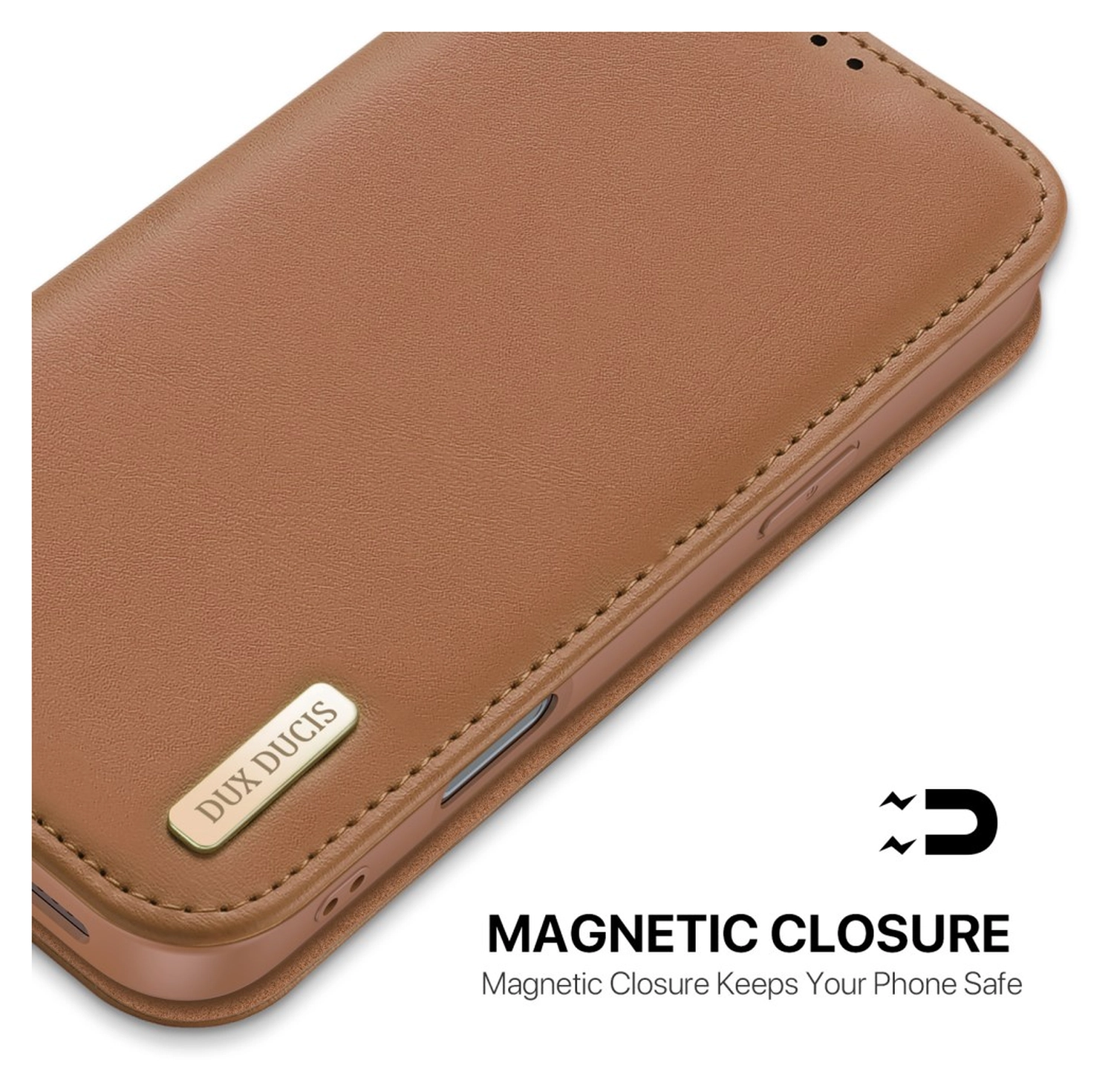 Dux Ducis Hivo Apple iPhone 17 Pro Max Hoesje RFID Book Case Bruin afbeelding 6
