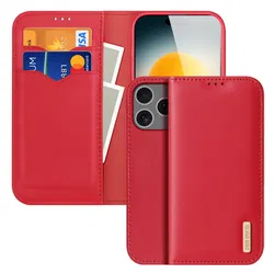 Dux Ducis Hivo Apple iPhone 17 Pro Max Hoesje RFID Book Case Rood afbeelding