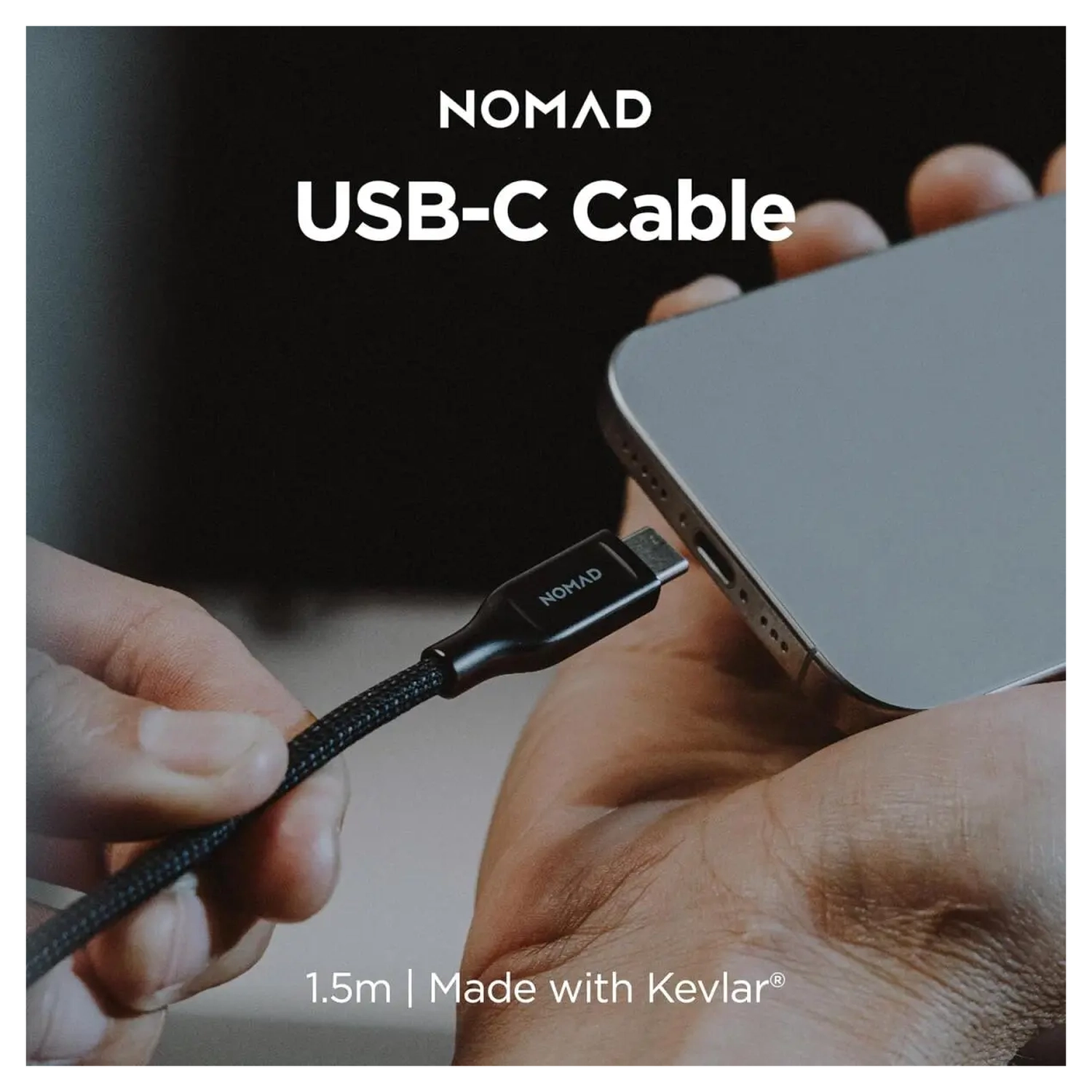 Nomad Kevlar USB-C naar USB-C Kabel 240W Power Delivery Fast Charge 1.5M Wit afbeelding 5