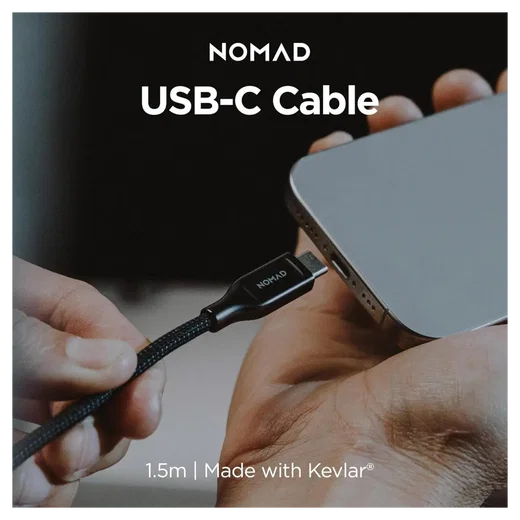 Nomad Kevlar USB-C naar USB-C Kabel 240W Power Delivery Fast Charge 1.5M Wit afbeelding 5