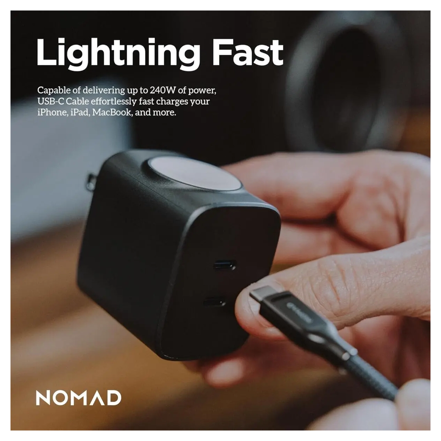 Nomad Kevlar USB-C naar USB-C Kabel 240W Power Delivery Fast Charge 1.5M Wit afbeelding 6