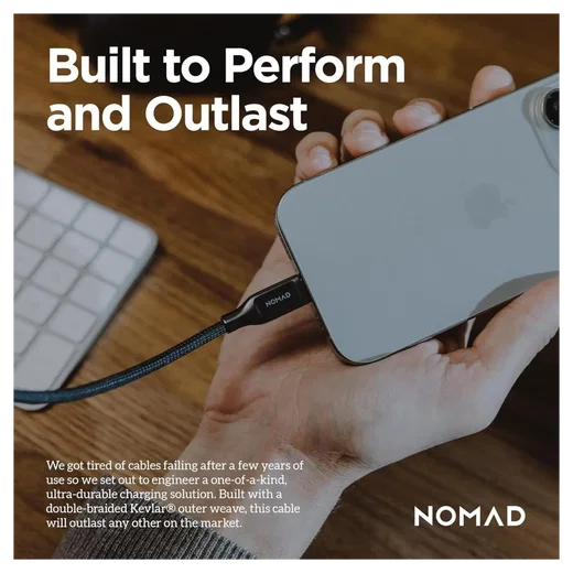 Nomad Kevlar USB-C naar USB-C Kabel 240W Power Delivery Fast Charge 1.5M Wit afbeelding 7