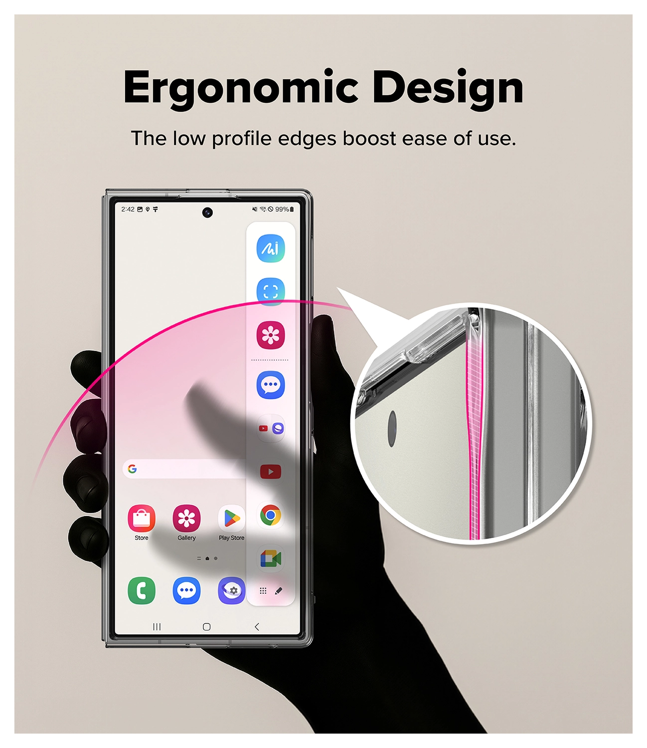 Ringke Slim Magnetic Samsung Galaxy Z Fold 7 Hoesje MagSafe Transparant afbeelding 12