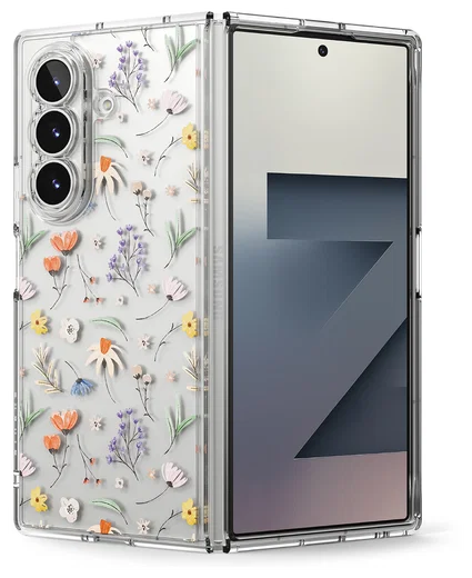 Ringke Fusion Design Samsung Galaxy Z Fold 7 Hoesje Back Cover Dry Flowers afbeelding 1
