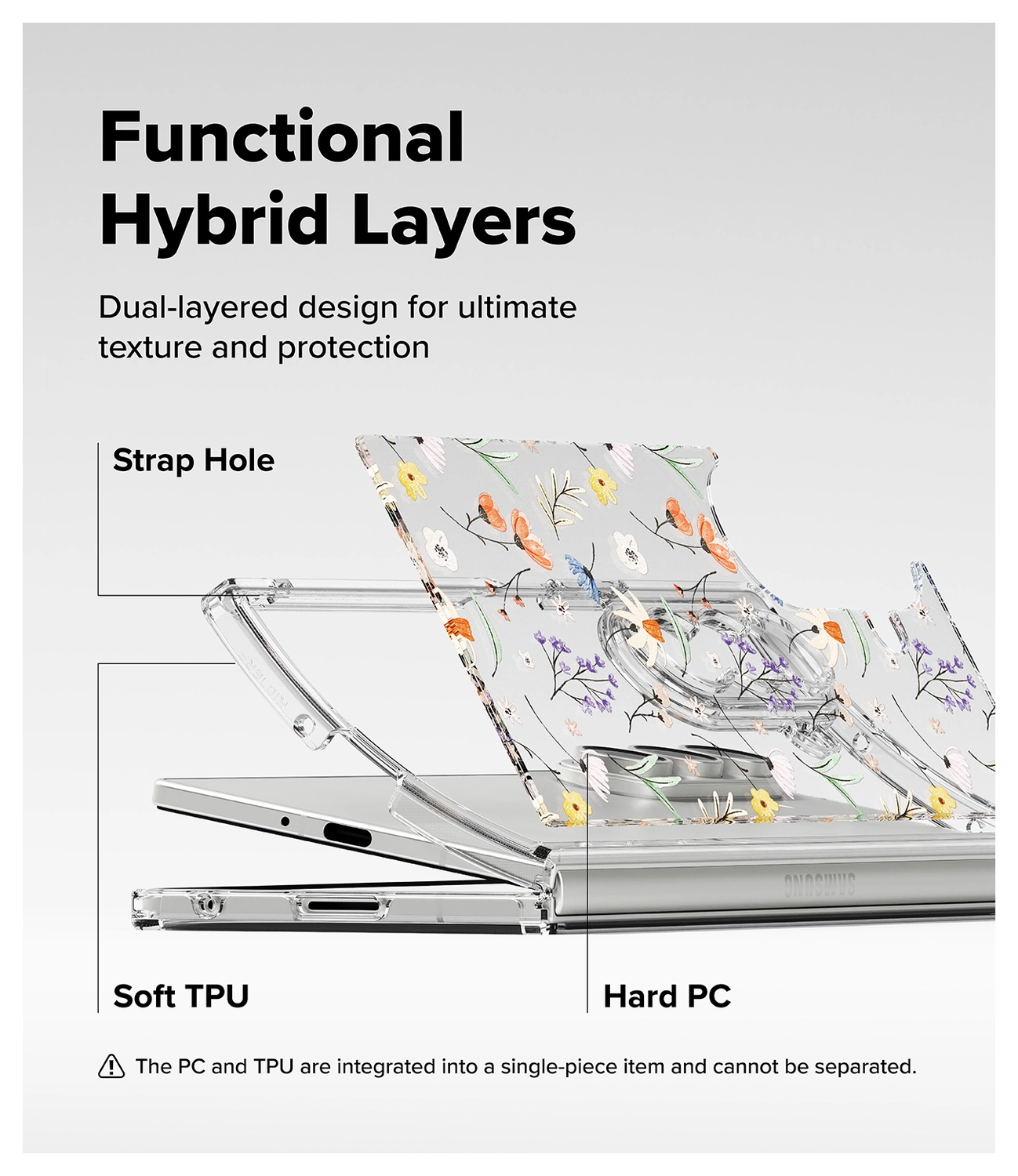 Ringke Fusion Design Samsung Galaxy Z Fold 7 Hoesje Back Cover Dry Flowers afbeelding 11