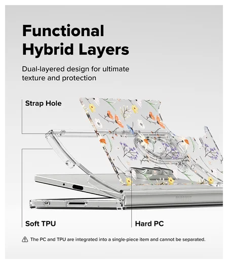 Ringke Fusion Design Samsung Galaxy Z Fold 7 Hoesje Back Cover Dry Flowers afbeelding 11
