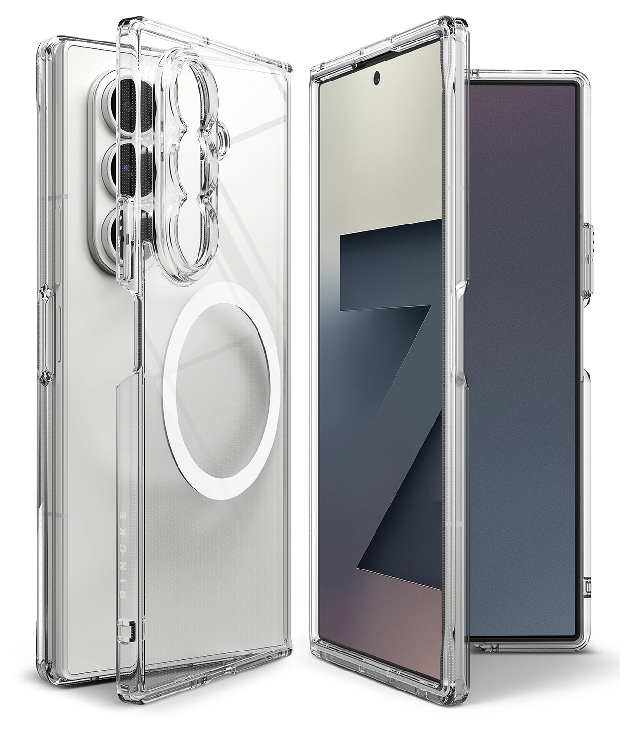 Ringke Fusion Magnetic Samsung Galaxy Z Fold 7 Hoesje MagSafe Transparant afbeelding 2