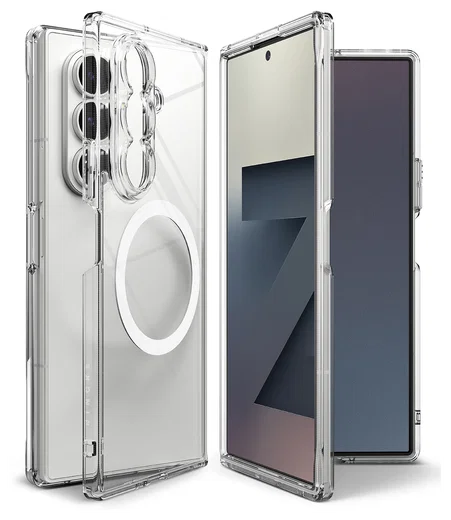 Ringke Fusion Magnetic Samsung Galaxy Z Fold 7 Hoesje MagSafe Transparant afbeelding 2