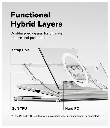 Ringke Fusion Magnetic Samsung Galaxy Z Fold 7 Hoesje MagSafe Transparant afbeelding 6