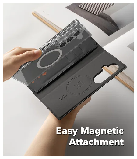 Ringke Folio Grip Wallet Magnetic Samsung Galaxy Z Fold 7 Hoesje Zwart afbeelding 2
