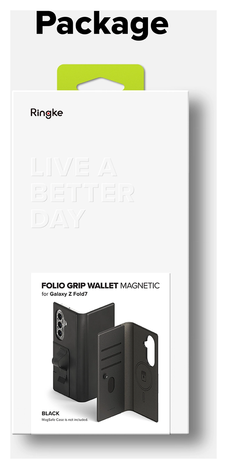 Ringke Folio Grip Wallet Magnetic Samsung Galaxy Z Fold 7 Hoesje Zwart afbeelding 6