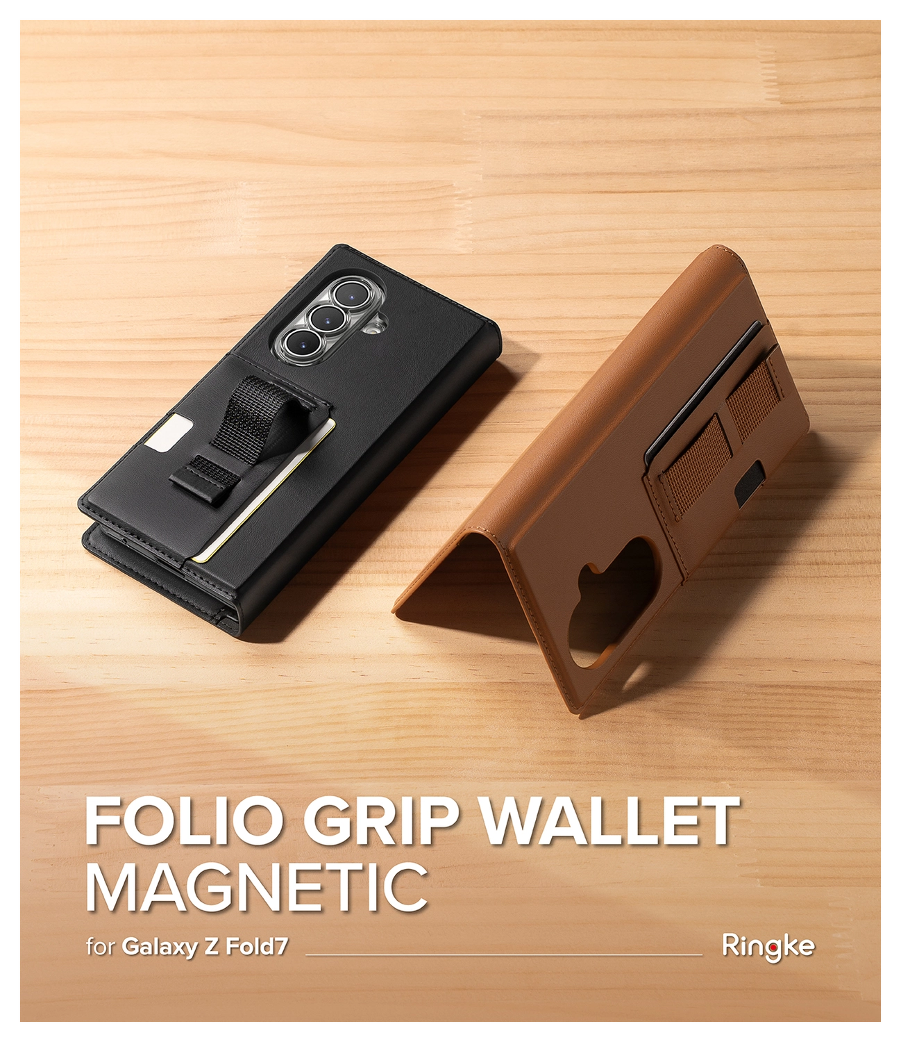 Ringke Folio Grip Wallet Magnetic Samsung Galaxy Z Fold 7 Hoesje Zwart afbeelding 7