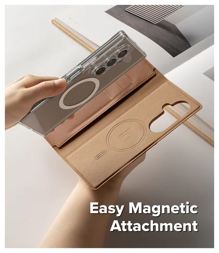Ringke Folio Grip Wallet Magnetic Samsung Galaxy Z Fold 7 Hoesje Bruin afbeelding 2