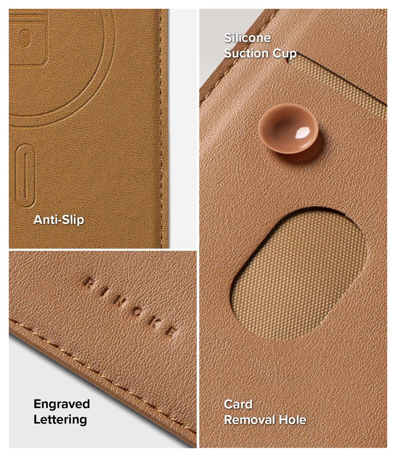 Ringke Folio Grip Wallet Magnetic Samsung Galaxy Z Fold 7 Hoesje Bruin afbeelding 3