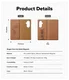 Ringke Folio Grip Wallet Magnetic Samsung Galaxy Z Fold 7 Hoesje Bruin afbeelding 5