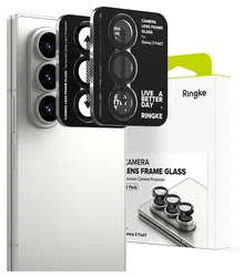 Ringke Frame Glass Samsung Galaxy Z Fold 7 Camera Protector Zwart (2-Pack) afbeelding