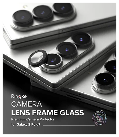 Ringke Frame Glass Samsung Galaxy Z Fold 7 Camera Protector Zwart (2-Pack) afbeelding 12