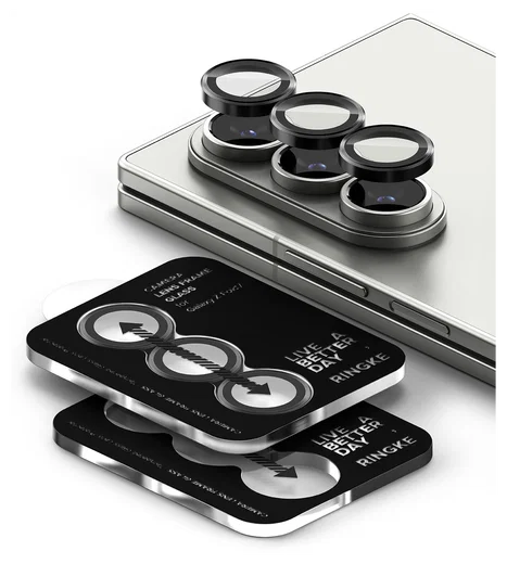 Ringke Frame Glass Samsung Galaxy Z Fold 7 Camera Protector Zwart (2-Pack) afbeelding 2
