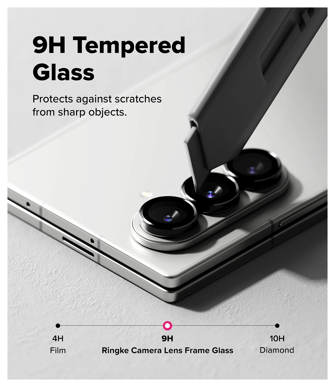Ringke Frame Glass Samsung Galaxy Z Fold 7 Camera Protector Zwart (2-Pack) afbeelding 4