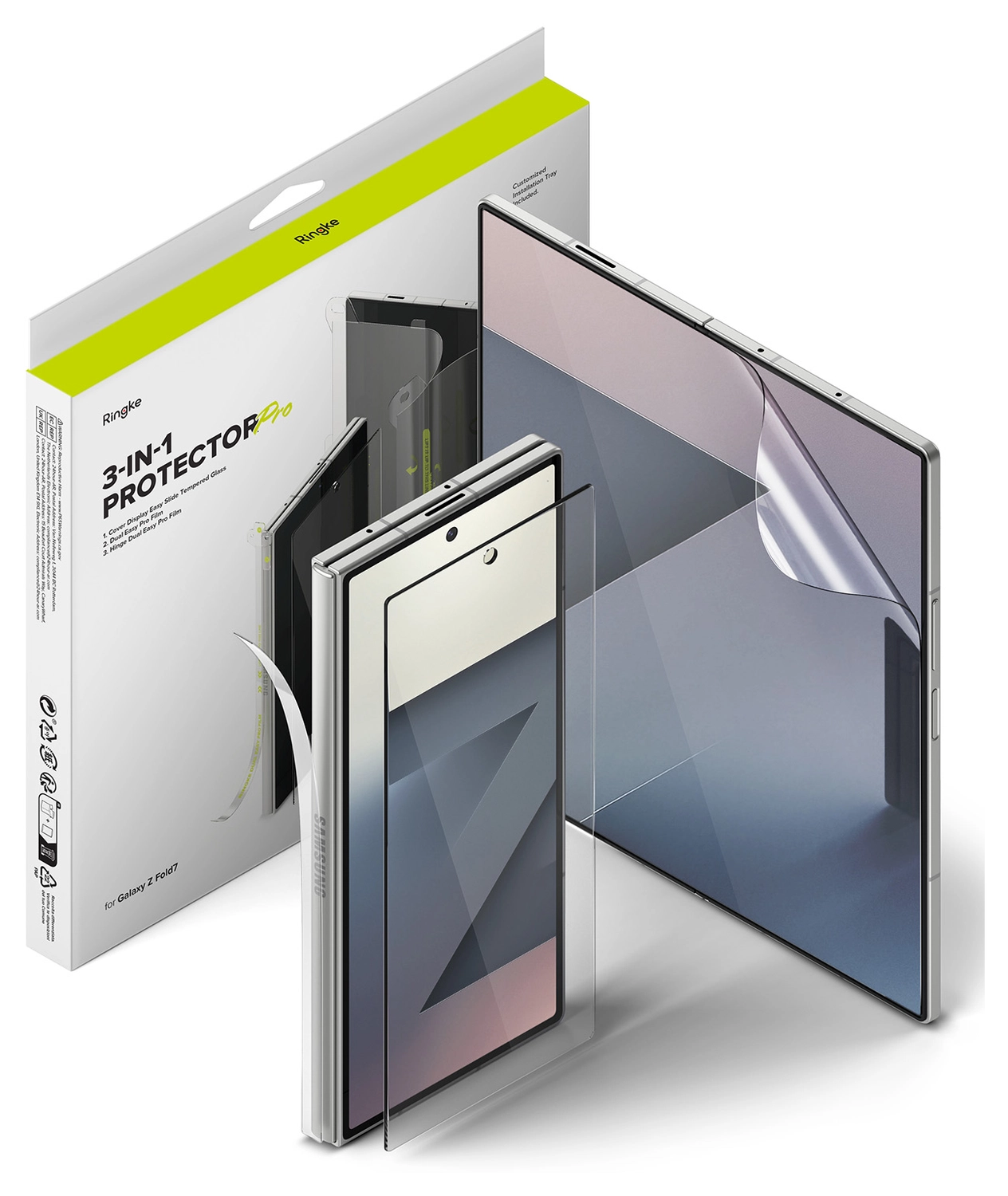 Ringke Samsung Galaxy Z Fold 7 3-in-1 Protector Set Display/Voorkant/Hinge afbeelding 1