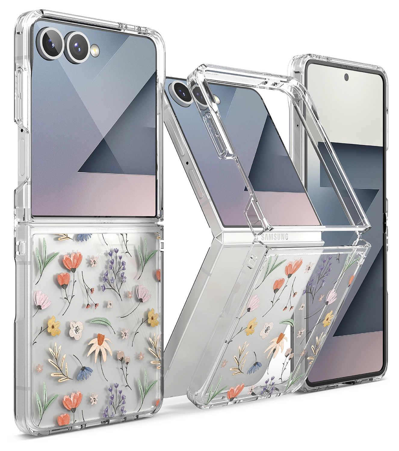 Ringke Fusion Design Samsung Galaxy Z Flip 7 Hoesje Back Cover Dry Flowers afbeelding 1