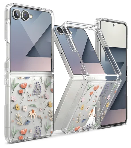 Ringke Fusion Design Samsung Galaxy Z Flip 7 Hoesje Back Cover Dry Flowers afbeelding 1