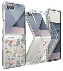 Ringke Fusion Design Samsung Galaxy Z Flip 7 Hoesje Back Cover Dry Flowers afbeelding