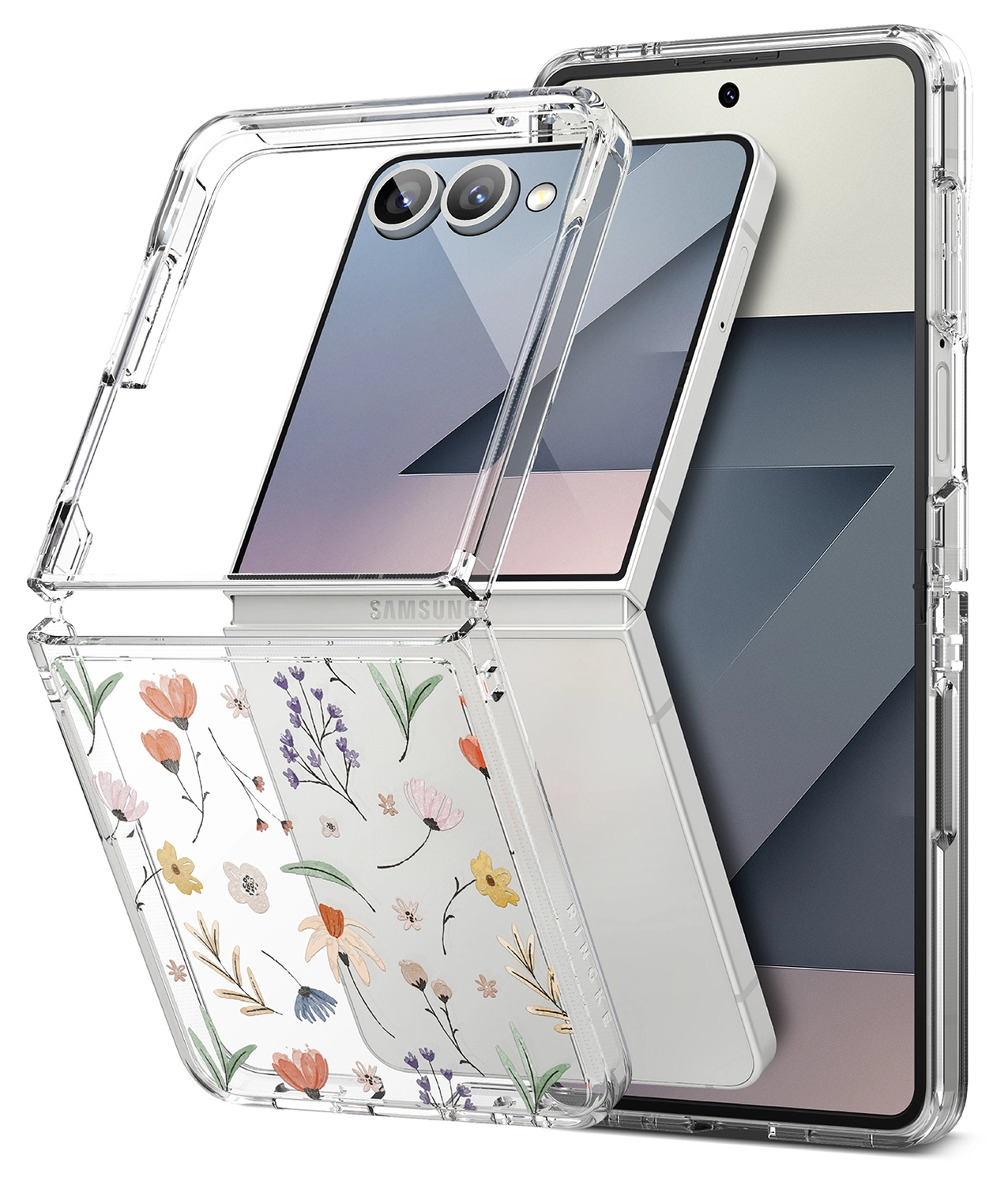 Ringke Fusion Design Samsung Galaxy Z Flip 7 Hoesje Back Cover Dry Flowers afbeelding 2