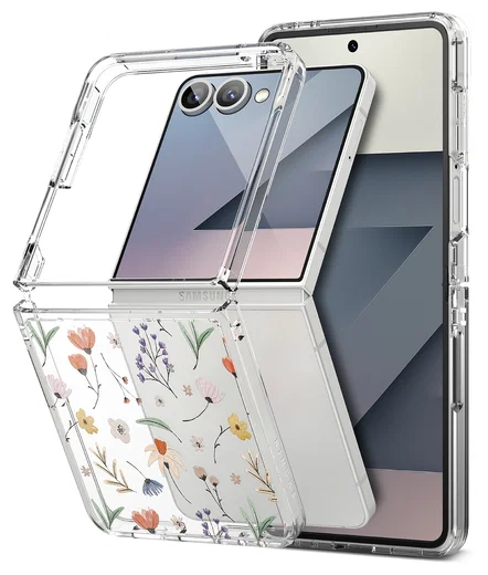 Ringke Fusion Design Samsung Galaxy Z Flip 7 Hoesje Back Cover Dry Flowers afbeelding 2