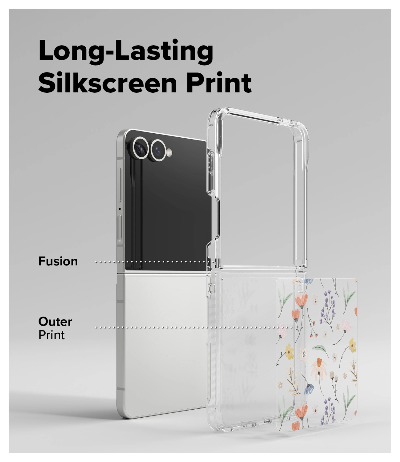 Ringke Fusion Design Samsung Galaxy Z Flip 7 Hoesje Back Cover Dry Flowers afbeelding 7