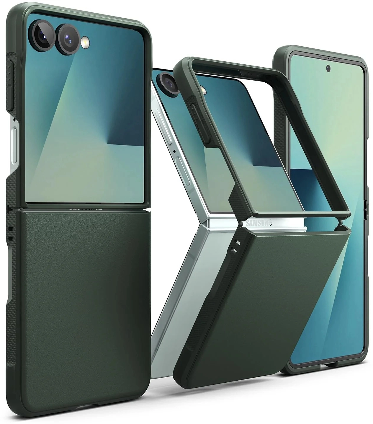 Ringke Onyx Samsung Galaxy Z Flip 7 Hoesje Flexibel TPU Back Cover Groen afbeelding 1