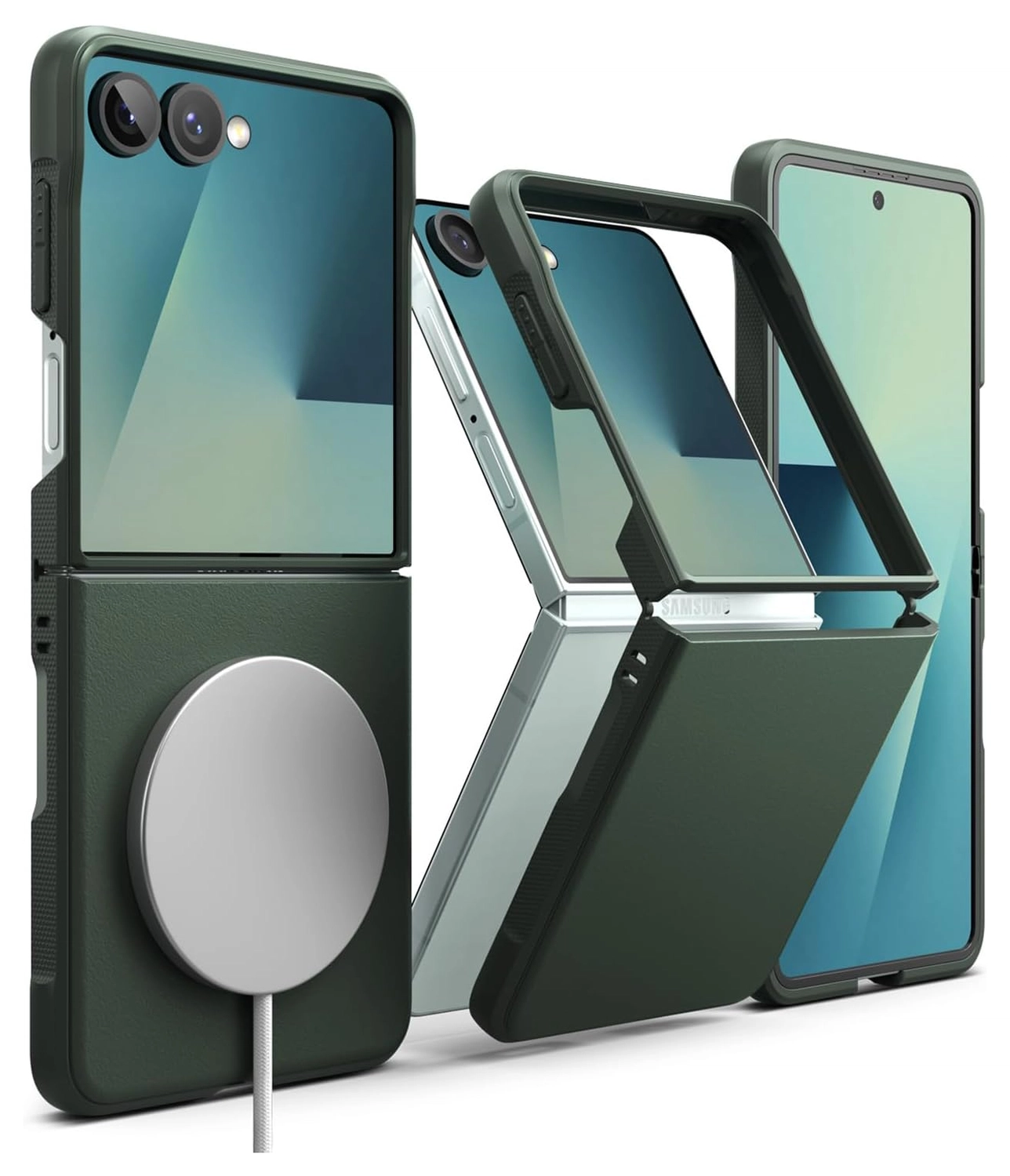 Ringke Onyx Magnetic Samsung Galaxy Z Flip 7 Hoesje MagSafe Groen afbeelding 1