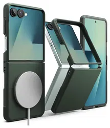 Ringke Onyx Magnetic Samsung Galaxy Z Flip 7 Hoesje MagSafe Groen afbeelding