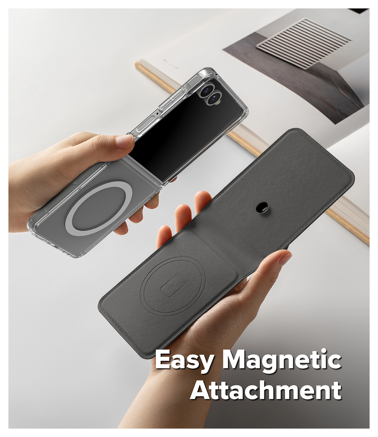Ringke Folio Grip Wallet Magnetic Samsung Galaxy Z Flip 7 Hoesje Zwart afbeelding 2