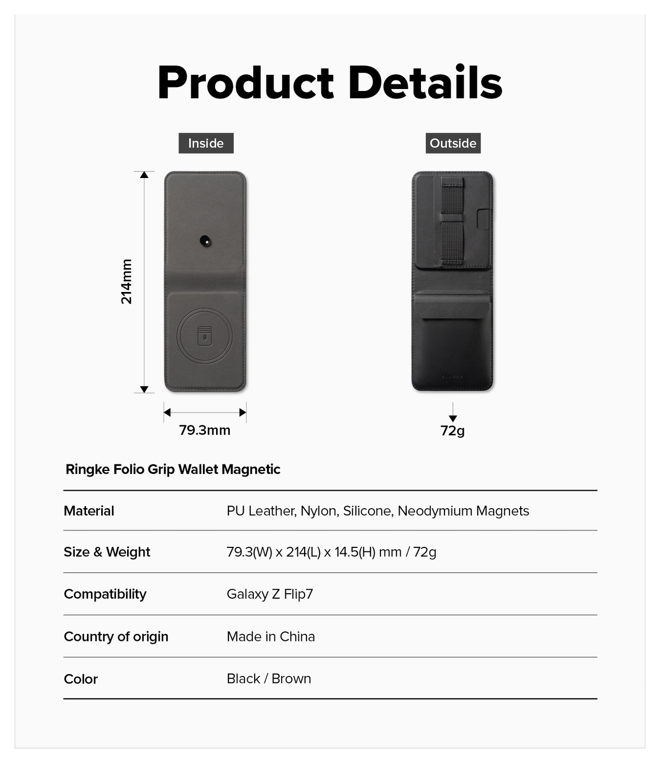 Ringke Folio Grip Wallet Magnetic Samsung Galaxy Z Flip 7 Hoesje Zwart afbeelding 5