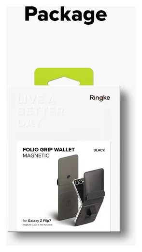 Ringke Folio Grip Wallet Magnetic Samsung Galaxy Z Flip 7 Hoesje Zwart afbeelding 6