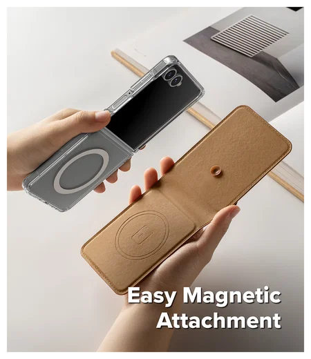 Ringke Folio Grip Wallet Magnetic Samsung Galaxy Z Flip 7 Hoesje Bruin afbeelding 2