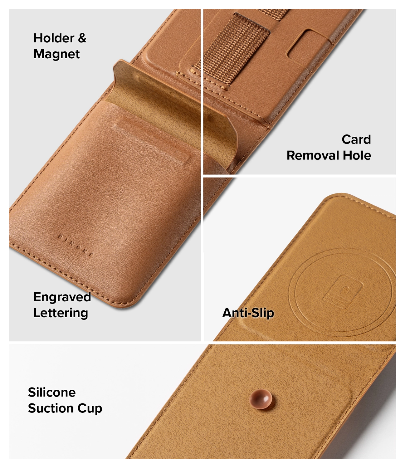 Ringke Folio Grip Wallet Magnetic Samsung Galaxy Z Flip 7 Hoesje Bruin afbeelding 3