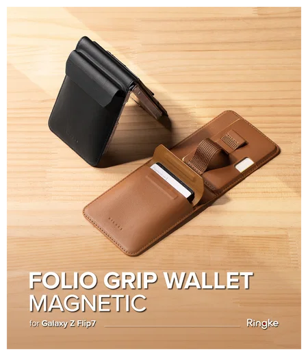 Ringke Folio Grip Wallet Magnetic Samsung Galaxy Z Flip 7 Hoesje Bruin afbeelding 7