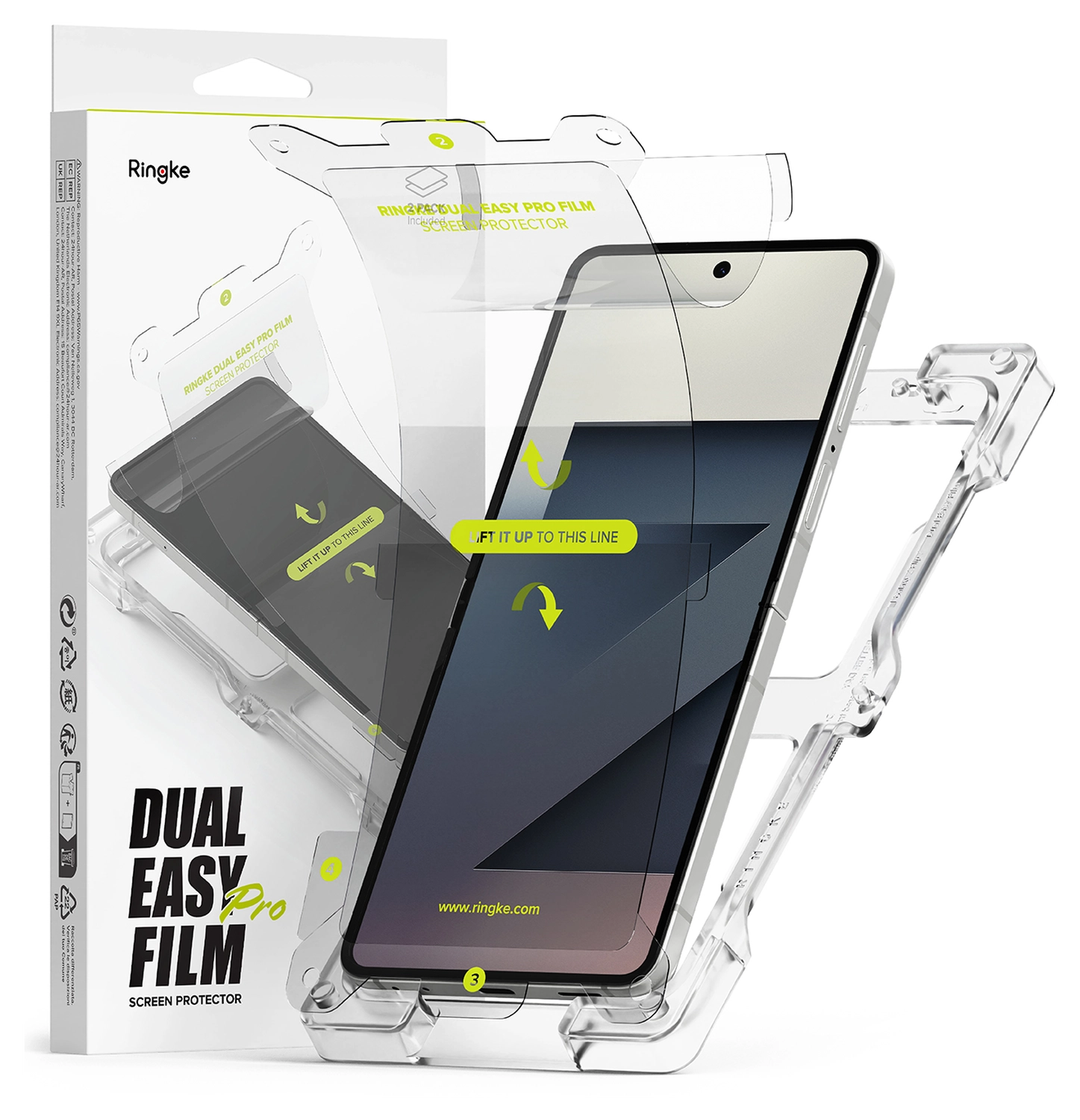 Ringke Dual Easy Pro Film Samsung Galaxy Z Flip 7 Screen Protector Jig 2-Pack afbeelding 1