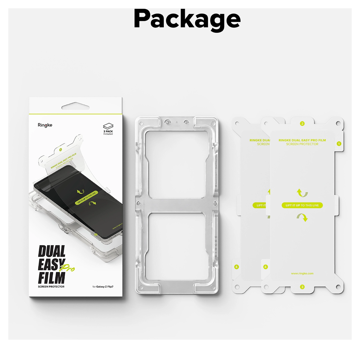 Ringke Dual Easy Pro Film Samsung Galaxy Z Flip 7 Screen Protector Jig 2-Pack afbeelding 13