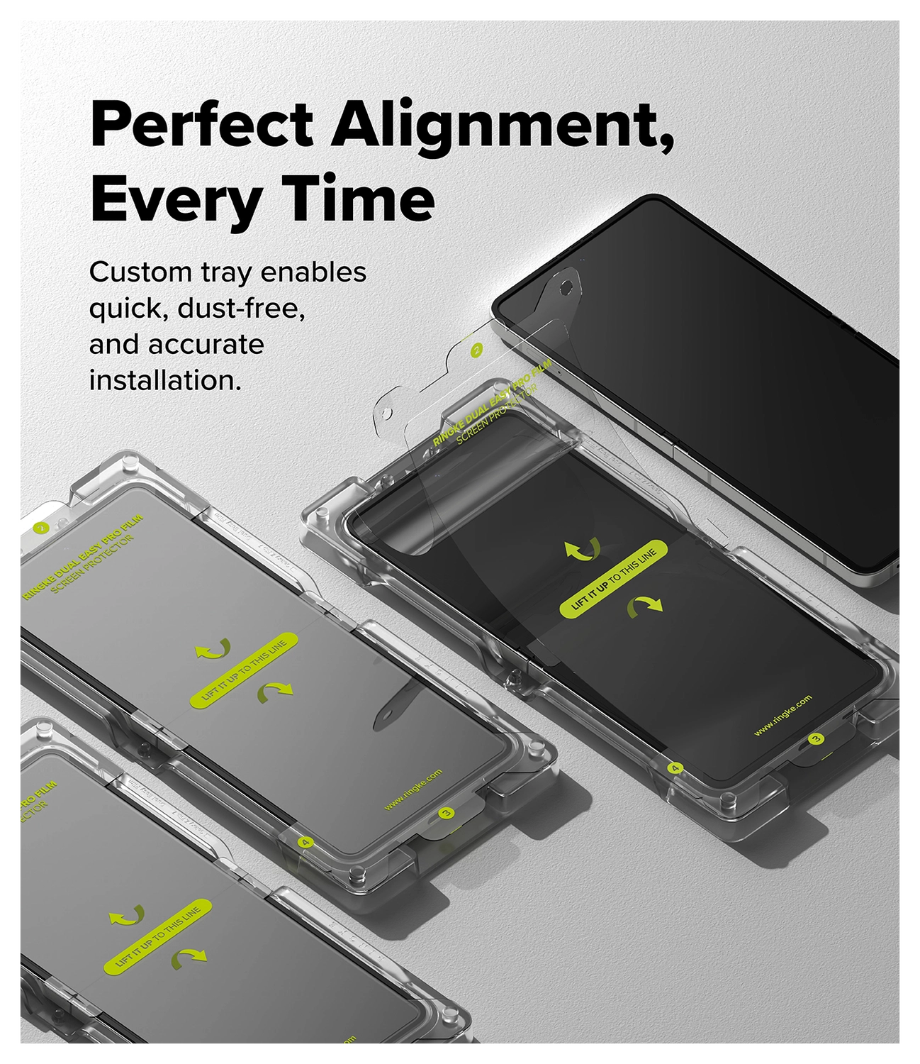 Ringke Dual Easy Pro Film Samsung Galaxy Z Flip 7 Screen Protector Jig 2-Pack afbeelding 4