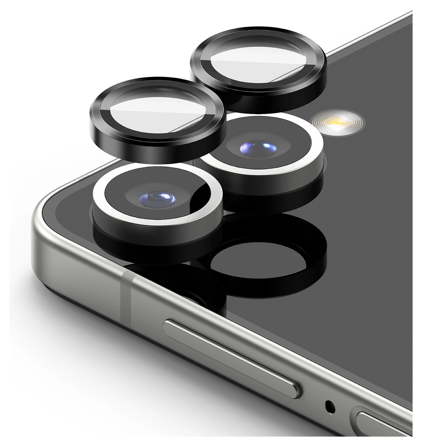 Ringke Frame Glass Samsung Galaxy Z Flip 7 Camera Protector Zwart (2-Pack) afbeelding 11