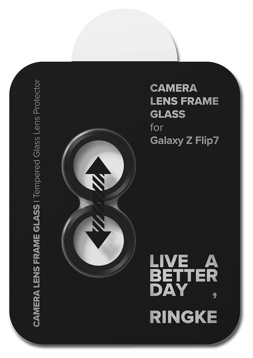Ringke Frame Glass Samsung Galaxy Z Flip 7 Camera Protector Zwart (2-Pack) afbeelding 12