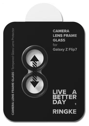Ringke Frame Glass Samsung Galaxy Z Flip 7 Camera Protector Zwart (2-Pack) afbeelding 12